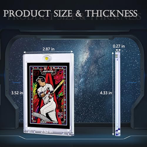 10-Pack Magnetic Card Holder for Trading Cards, 35pt Ultra Clear One Touch Card Holder, U-V Protector Hard Plastic Card Sleeves, Display Cases for Baseball Cards, Game Cards, Sports Cards - size: 10