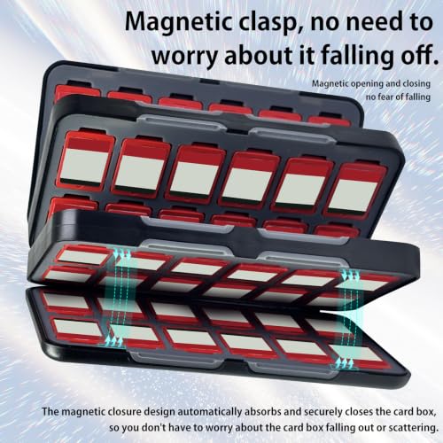 ONETIAOLONG Switch Game Case Holder for Switch 2 & OLED & Lite with 72 Cartridge Slots and 144 Micro SD Card Storage with Magnetic Closure,Protective Hard Shell and Soft Lining for Easy carrying - color: Black, style: 72-slots
