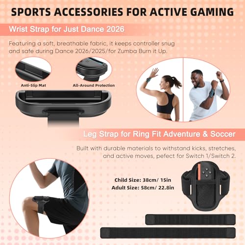 Switch 2 Accessories Bundle, 30-in-1 Kit for Nintendo Switch 2, White | Carrying Case, Controller Charger Dock, Grips for JoyCon, Steering Wheels, Wrist &Leg Strap, Switch 2 Console Protective Case - color: White (30Pcs)