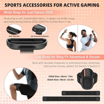 Switch 2 Accessories Bundle, 30-in-1 Kit for Nintendo Switch 2, White | Carrying Case, Controller Charger Dock, Grips for JoyCon, Steering Wheels, Wrist &Leg Strap, Switch 2 Console Protective Case - color: White (30Pcs)