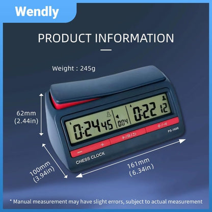 Digital Chess Timer Clock – Tournament‑Grade, 42 Modes, Silent Buttons, Dual‑Side, for US‑Chess/Fide, Go, Xiangqi, Backgammon. Same as pursun PS‑1688.