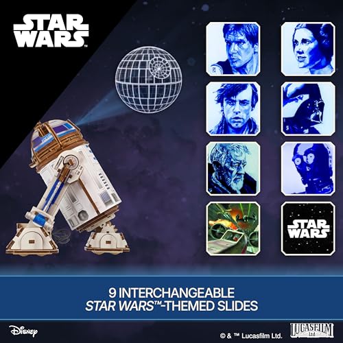 UGEARS Star Wars™ R2-D2™ 3D Wooden Puzzles for Adults - Wooden Model Kits for Adults, 3D Building Puzzle Set Adult Hobby Model Galaxy Puzzle Display Brain Puzzle Craft Kit Hobby Gift for Men and Women
