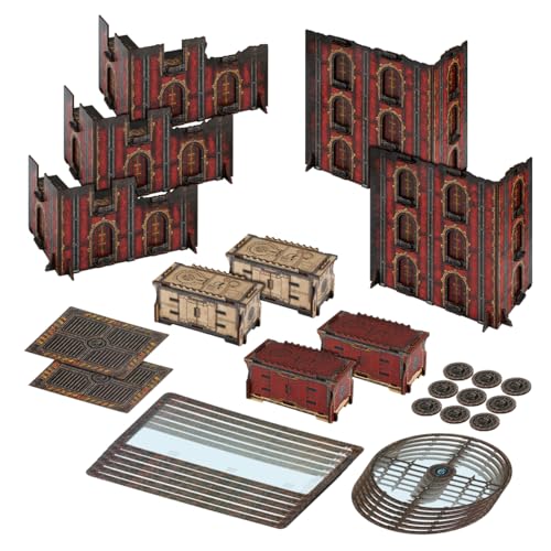Jucoci Battlezone Creation Kit 9PCS Tabletop Terrain Wargame Terrains Set Compatible with WH40K（Red - color: Red, size: 9 PCS Set