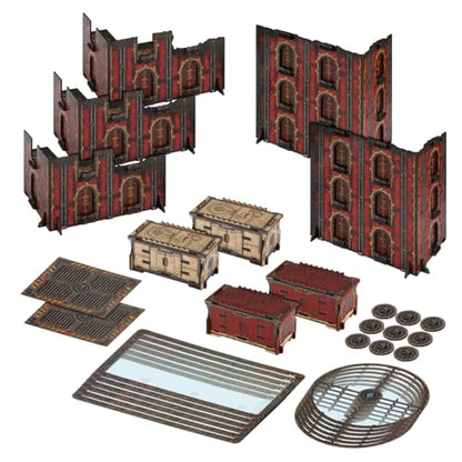 Jucoci Battlezone Creation Kit 9PCS Tabletop Terrain Wargame Terrains Set Compatible with WH40K（Red - color: Red, size: 9 PCS Set