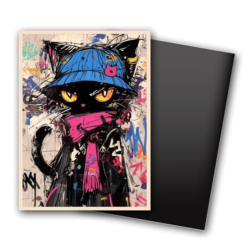 MTG Card Sleeves, Ultra Clear Front & Matte Finish Back, 100 Count Standard Size Matte Art Sleeve for Magic The Gathering - color: Doodle Cat