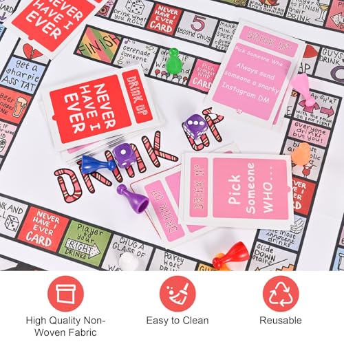 GOLDGE Interactive Party Board Game Mat for Adults Families (First Edition) | Funny, Easy to Play with 2-8 Players. Perfect for Friends' Gatherings & Any Occasion