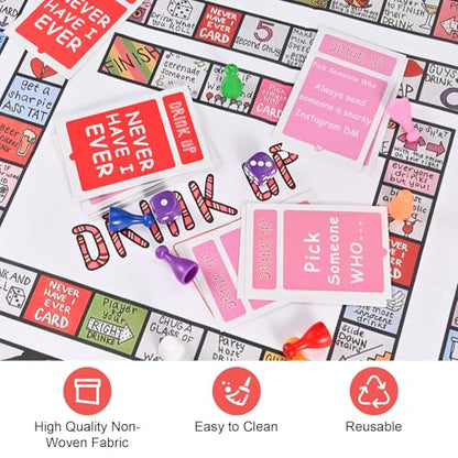GOLDGE Interactive Party Board Game Mat for Adults Families (First Edition) | Funny, Easy to Play with 2-8 Players. Perfect for Friends' Gatherings & Any Occasion