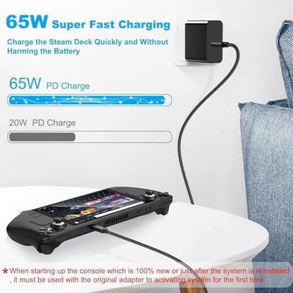 65W Switch 2 Charger for Nintendo Switch 2 2025/1/OLED/Steam Deck & Cable | Portable Foldable Plug AC Adapter & 6.6FT USB-C Cable for Switch2/1/OLED/Lite/ Steam Deck/ ROG Ally