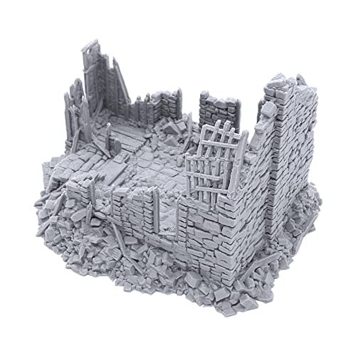 Ruined Barlyway Cottage by Printable Scenery, 3D Printed Tabletop RPG Scenery and Wargame Terrain 28mm Miniatures