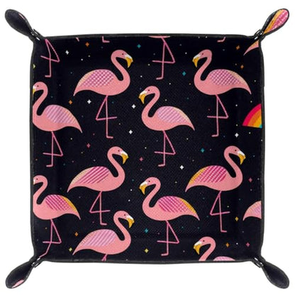 Flamingos Dice Tray Dice Rolling Tray Folding Dice Holder for Dice Games, Like RPG, DND and Other Table Games - color: Multi 15