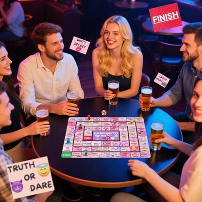 ESENHARBER Drinking Board Game, Drink Up Board Game, Fun for Girls' Night Out, Party Drinking, and Bachelorette Parties 2-8 Players, Age 21+, Interactive Drinking Games - color: Purple