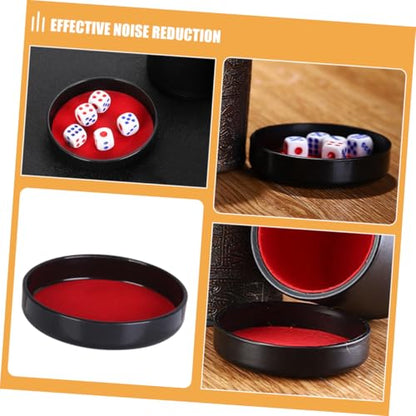 5pcs Plush Leather Dice Cup Lid Holder Dice Shaker Base Storage Cup Lid Base Tray for Bar