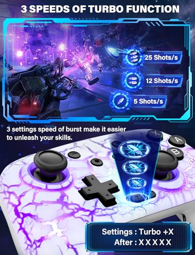 ZRZLMVP Switch Controllers Wireless for Nintendo Switch/OLED/Lite/Switch 2 | 1000mAh Switch Pro Controller Rechargeable, Switch Control with Turbo, Vibration, 6 Axis Gyro, Wake Up, 9 Colors LED Light - color: White