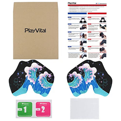 eXtremeRate PlayVital Controller Grip for ps5 Controller, Professional Textured Soft Rubber Pads Handle Grips for ps5 - Shimmering Waves - color: Waves