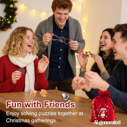 20 PCS Brain Teaser Puzzles – Mind Puzzles for Adults & Kids, Challenging Metal Puzzles for Logic & Focus, Fun Family, Perfect for Christmas Stocking Stuffers - style: 20PCS Metal+Wood Puzzles
