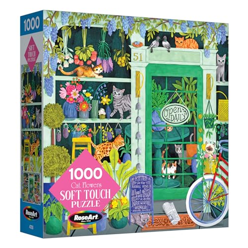 RoseArt - Soft Touch - Cat Flowers - 1000 Piece Jigsaw Puzzle for Adults - style: Cat Flowers