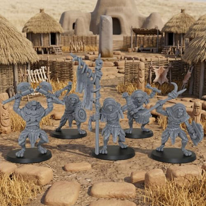 Tabletop Unpainted Miniatures RPG Gift 25mm Scale Werewolf Set AS1032 | 1:64 scale tabletop unpainted miniatures pack; highly detailed fantasy Rpg Figure set for custom hobby painting.