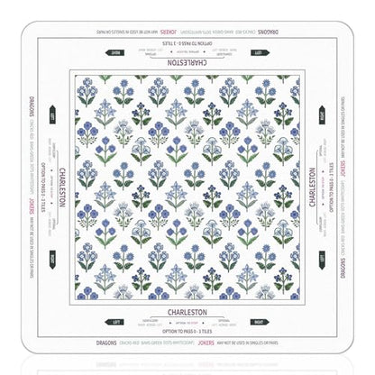 Tegeme Mahjong Mat Flower 31.5" X 31.5" Anti Slip Game Table Cover | Noise Reduction for Quiet Play, Chinoiserie Floral Design, Non Slip Backing Secures Mat, For Mah Jong Card Tile Games - size: 31.5" X 31.5", style: Flower