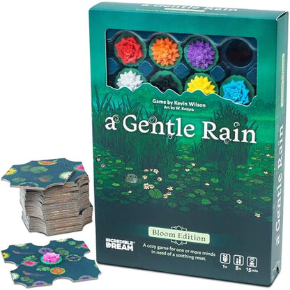 A Gentle Rain – Bloom Edition – Calming Tile-Laying Puzzle Game with 3D Lotus Blossoms – Mindful Solo, 2-Player, or Cooperative Play in 15 Min – Premium Tactile Board Game, Giftable & Family-Friendly