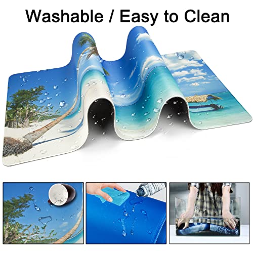 Desk Mat Pad,Large XXL Extended Mouse Pad Mat for Desktop Keyboard | 35''×15.6'' XXL Extended Gaming Mouse Pad with Non-slip Base Desk Matt Mousepad for Computer,Office,Keyboard and Laptop - color: C2-Palm Sea