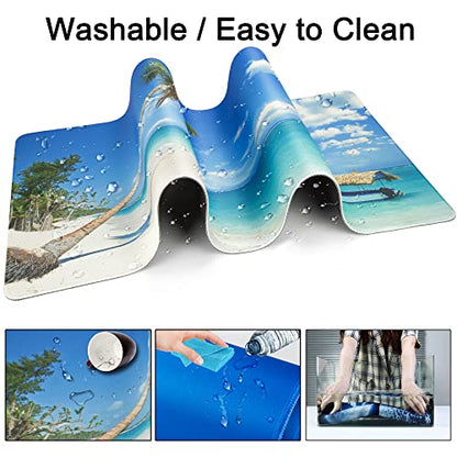 Desk Mat Pad,Large XXL Extended Mouse Pad Mat for Desktop Keyboard | 35''×15.6'' XXL Extended Gaming Mouse Pad with Non-slip Base Desk Matt Mousepad for Computer,Office,Keyboard and Laptop - color: C2-Palm Sea