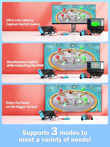 Lemorele USB‑C Video Capture Dock with HDMI Loop‑Out, 1080P@60Hz, 100W PD Charging, Plug and Play for Nintendo Switch/Steam Deck/Phones/Tablets, OBS Compatible