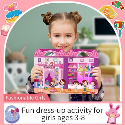 Kalysky Dress Up Sticker Books for Girls Ages 2-4 4-8, Reusable Puffy 3D Sticker Books for Toddlers 2-4 Years, Include Princess Mermaid Fairy and Fashion Girl,Activity Book for Toddlers 1-3 - color: 4 Set - Princess/Mermaid/Fairy/Fashion