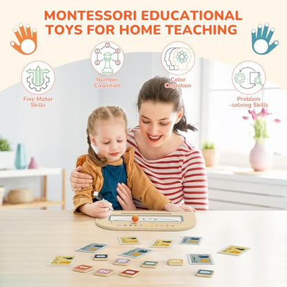 Montessori Math Toy for Kids 3-5, Double-Sided Finger Counting Board with Writing Board & Number Blocks, Preschool Learning Toy for Addition & Subtraction, Educational Gift - size: SIZE B