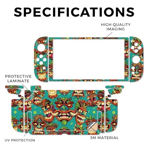 Gaming Skin Compatible with Nintendo Switch 2 Console Only - Crazy Tikis - Premium 3M Vinyl Protective Wrap Decal Cover - Easy to Apply | Crafted in The USA by MightySkins - color: Crazy Tikis, size: Switch 2 Console Skin Only, style: Matte Finish