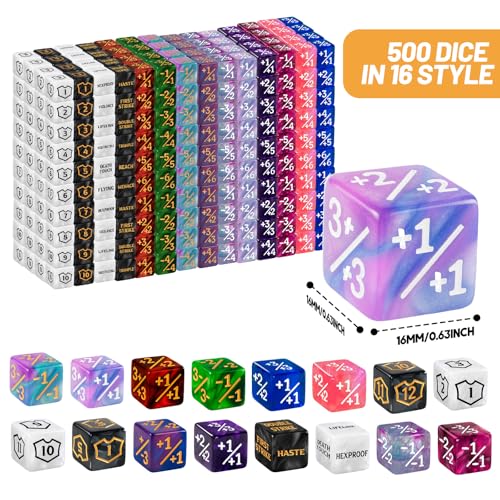 500 Pieces MTG Counter Bulk Keyword Counters Life Counter Tokens Dice Buff Tokens Compatible with Magic Card Game Accessories CCG Creature Stats (Runestone) - style: Runestone