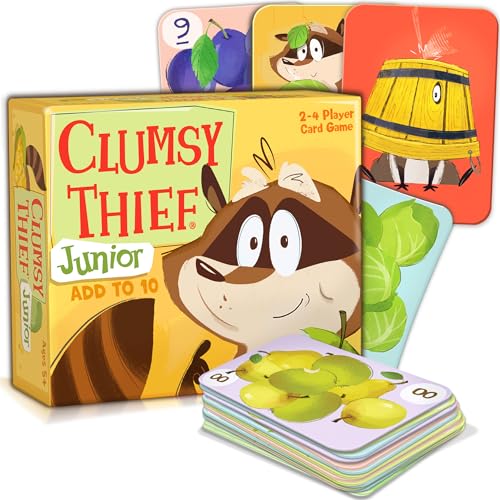 Melon Rind Clumsy Thief Junior Math Card Game, Adding to 10 Fun for Kids Ages 5-7+, Award-Winning Family Game for 2-4 Players, Educational to Develop Math Skills with Confidence - style: Adding to 10