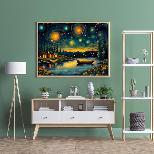 Puzzles for Adults 500 Pieces, Starry Night Jigsaw Puzzles - Starry Enchanted Forest, Impossible Landscape Puzzle for Seniors Families,20.47x14.96 inches, 1:1 Poster, Letter on The Back - style: Starry Enchanted Forest