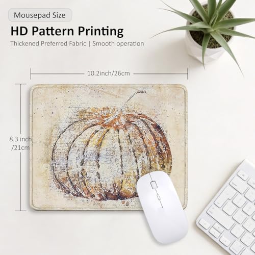 Fall Farmhouse Mouse Pad for Desk 9.5x7.9 Inch - color: Pumpkin