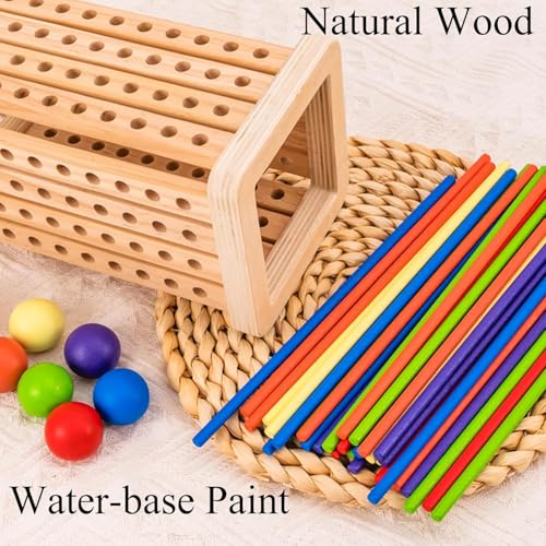 Pichoi Montessori Game Wooden Board Game - Multiplayer Family Travel Game - Math Educational Fine Motor Skills Toy for Boys Girls Ages 3-8, Perfect Holiday & Birthday Gift