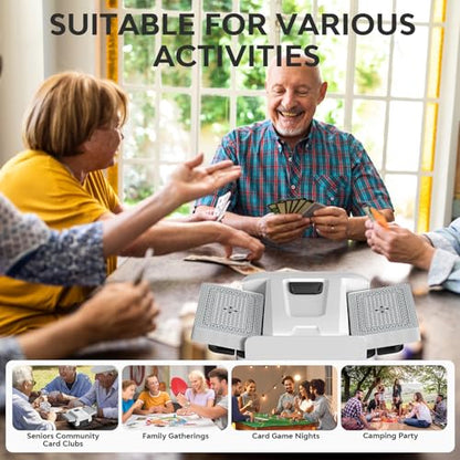 Automatic Card Shuffler,Rechargeable Card Shuffler for 1-2 Decks | Portable Shuffler Machine, Ideal for Card Games, Perfect for Home Game Nights, Travel & Gatherings, with Storage Bag