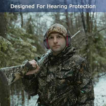 Safety Earmuffs for Ear Protection SNR 29 dB Noise Cancelling Ear muff Shooting Hunting Construction Noise Reduction - color: Black Red