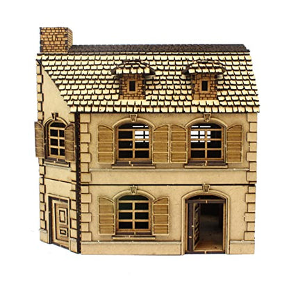 War World Gaming Intact Normandy House for Historical Wargames – 28mm Scale Laser Cut MDF Building - size: Normandy House