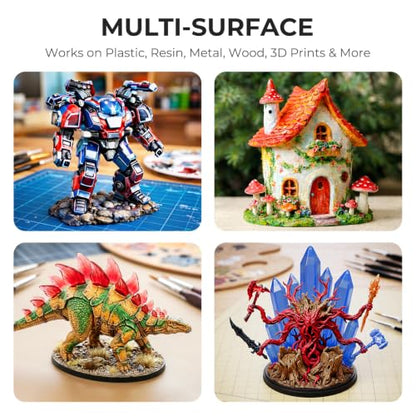 Nicpro 12 Colors Acrylic Model Ink Paint Set, 20ml Ready to Use Modeling Acrylic Inks, Brush & Airbrush Miniature Paint Set for Glazing Tinting Shading, Fantasy, Sci-Fi Models & 3D Prints with Thinner - style: Ink Model Paint