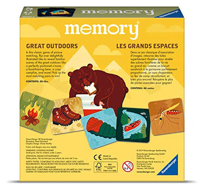 Ravensburger Great Outdoors Memory Game | Fun & Fast Camping Matching Game | Ideal for Boys & Girls, Ages 3 & Up | Builds Focus, Memory & Matching Skills - 20359