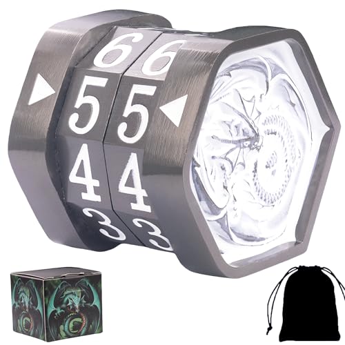 MTG Life Counter MTG Metal MTGs Commander Life Counter Wheel, No Installation Required Gift Box Packaging Suitable for Board Games, Card Games, Compatible with MTGs and TTRPG(Black Nickel_White) - color: Black-nickel_white