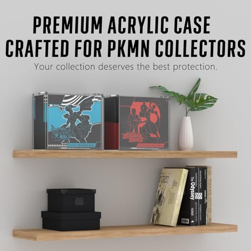 Acrylic ETB Protector Case Magnetic Ultra Thick 8mm + 5mm Elite Trainer Box Acrylic Display Case Stackable Hard Compatible with PKMN Elite Trainer Boxes with Strong Magnets Easy Top Loading - size: 7.4"L x 3.6"W x 6.6"H