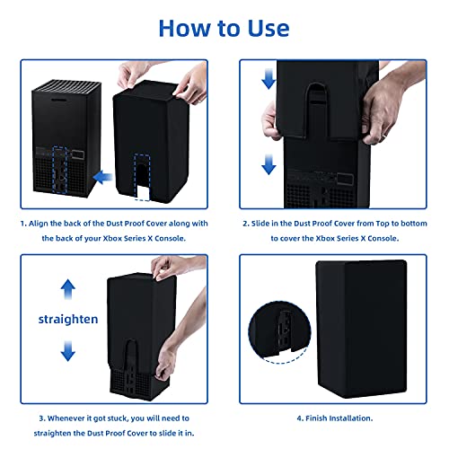 Mcbazel Dust Cover for Xbox Series X Console, Anti Scratch Waterproof Protective Case Cover Sleeve for Xbox Series X Console(Black)