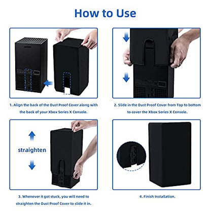 Mcbazel Dust Cover for Xbox Series X Console, Anti Scratch Waterproof Protective Case Cover Sleeve for Xbox Series X Console(Black)