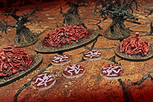Withered Corpse Tokens | Compatible with Mork Borg | Set of 8 | 25mm clear acrylic, UV-printed | Marks corpses, loot & death objectives