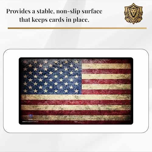 Max Protection Trading Card Playmat for TCG Card Games, 24x14 Inch, Design Mat for Dice Rolling (American Flag) - size: American Flag