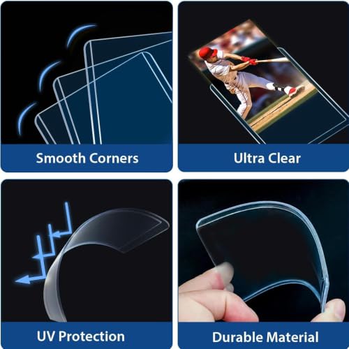 620 Card Sleeves Top Loaders for Cards,Premium Plastic Baseball Card Sleeves,3"x 4"Card Protector Sleeves for Football Sports Cards, Game Standard Trading Cards (220 Hard Sleeve+400 Soft Sleeve) - size: 220 Blue Sleeves + 400 Soft Sleeves