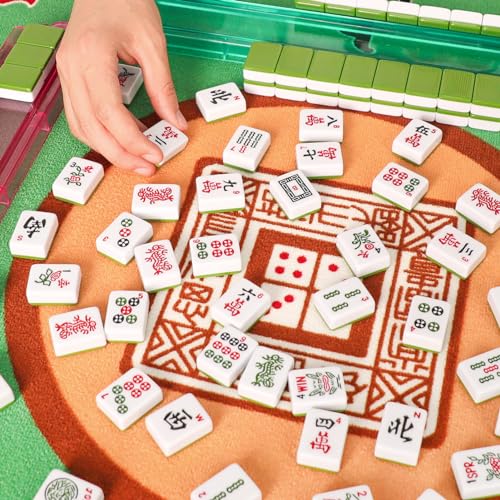 Set of American Mahjong Tiles, 166 American Mahjong Tiles with Green Color(1.2”,Tiles Only Set) - color: Green
