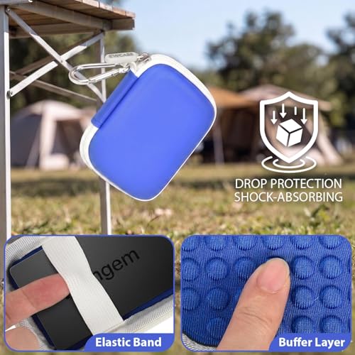 GWCASE Hard Case for Tangem Crypto Wallet, 2-3 Cards, Carabiner, Blue | EVA Hard Shell with Scratch-proof Lining; Elastic Band; Carabiner for EDC;Dustproof, Dplash-resistant;Box Only - color: Blue