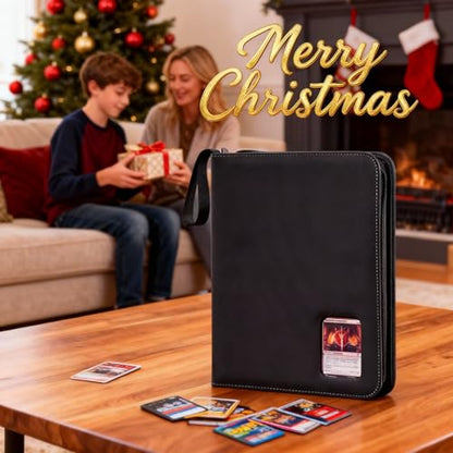 ProCase 900-Pocket Card Binder with Clear Window -Black | 9 Double-sided Pockets, Trading Cards Colletction Album Holder, Removable Sleeves, Holds MTG, TCG, Sports & Football Cards - color: Black