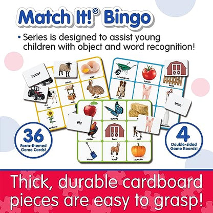 The Learning Journey: Match It! Bingo - Farm - Reading Game for Preschool and Kindergarten 36 Picture Word Cards - style: Farm